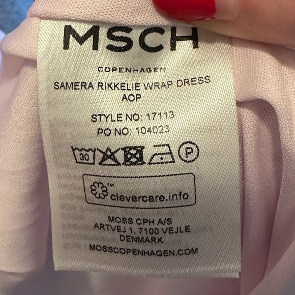 MSCH Copenhagen Samera Rikkelie Mini Wrap Dress Lilac Pink Polka Dot Size XS NEW - Picture 9 of 11